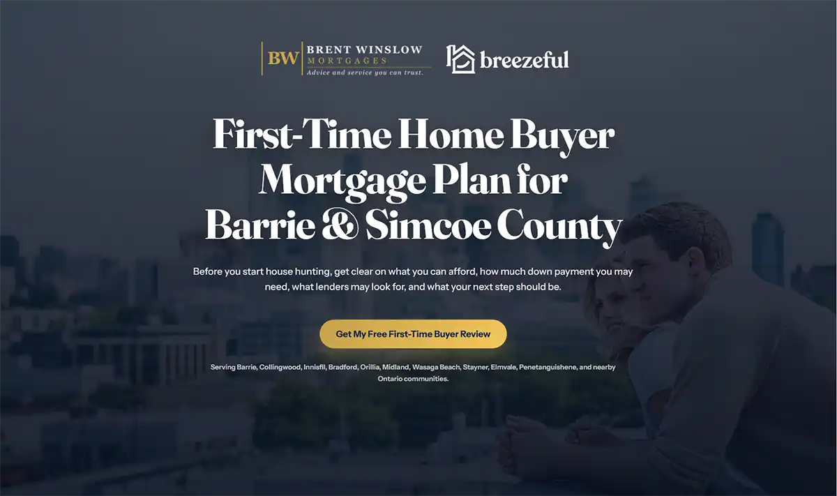 Custom first-time home buyer mortgage landing page