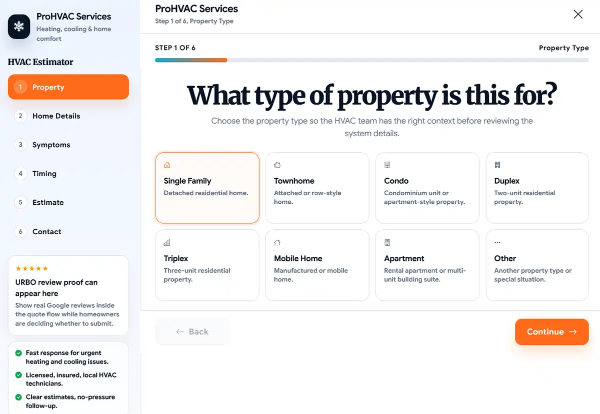 QuoteReady guided online quote request tool for service businesses