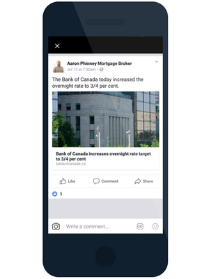 Facebook mobile example