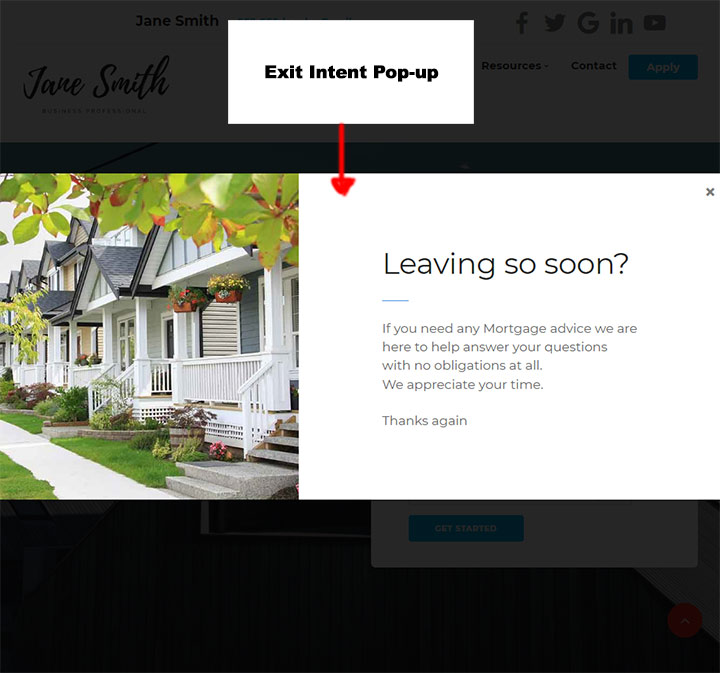 Exit Intent Modal