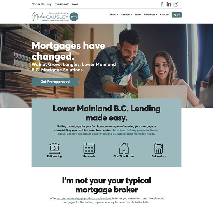 New Google Rankings Client (SEO) - Nadia Causley - Walnut Grove and Langley BC Mortgage Broker