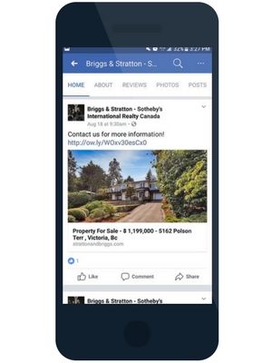Facebook mobile example