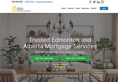 New Google Rankings (SEO) Mortgage Client-Kim Schmidt-Edmonton Alberta Mortgage Associate