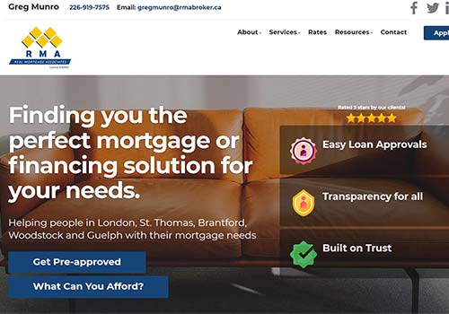 New Google Rankings Client (SEO) - Greg Munro - London, St. Thomas, Brantford area  Mortgage Broker