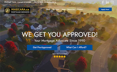 New Google Rankings (SEO) Mortgage Client - Mike Cara - Peterborough, Ontario Mortgages
