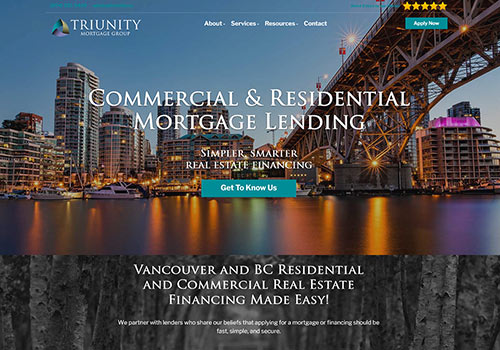 New Google Rankings Mortgage Broker Client - Triunity Mortgage Group - Vancouver - Residential-Commercial-Mortgages
