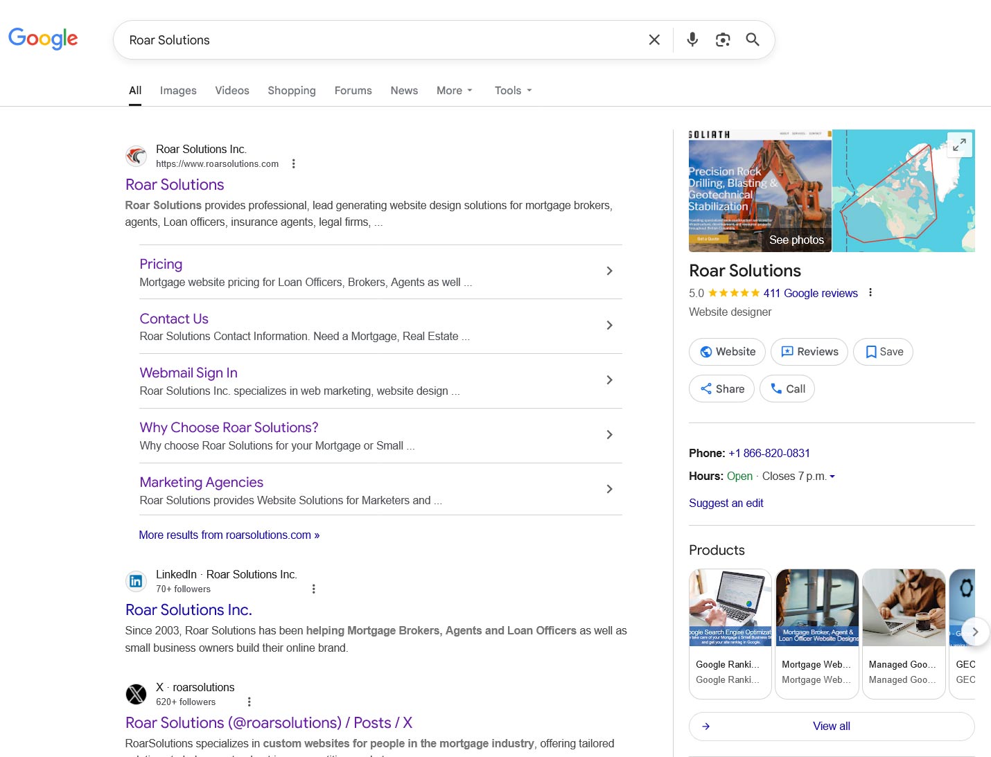 Google Business Profile for Roar Solutions