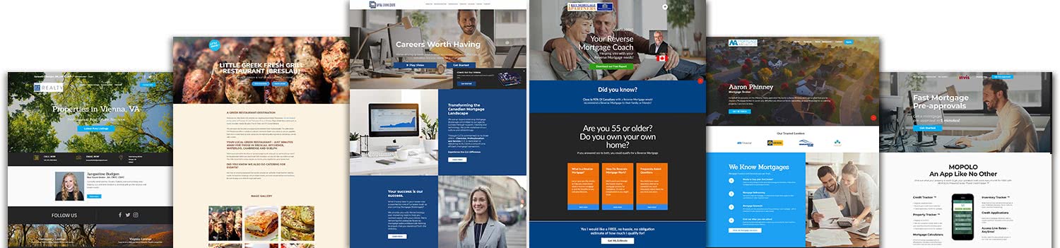 Mortgage, Real Estate and Small Business website examples