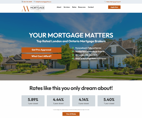 New Google Rankings (SEO) Mortgage Client - The Mortgage Firm - London Ontario Brokerage