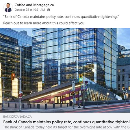 Managed Facebook and Instagram Posts for Mortgage Professionals in Canada and the United States