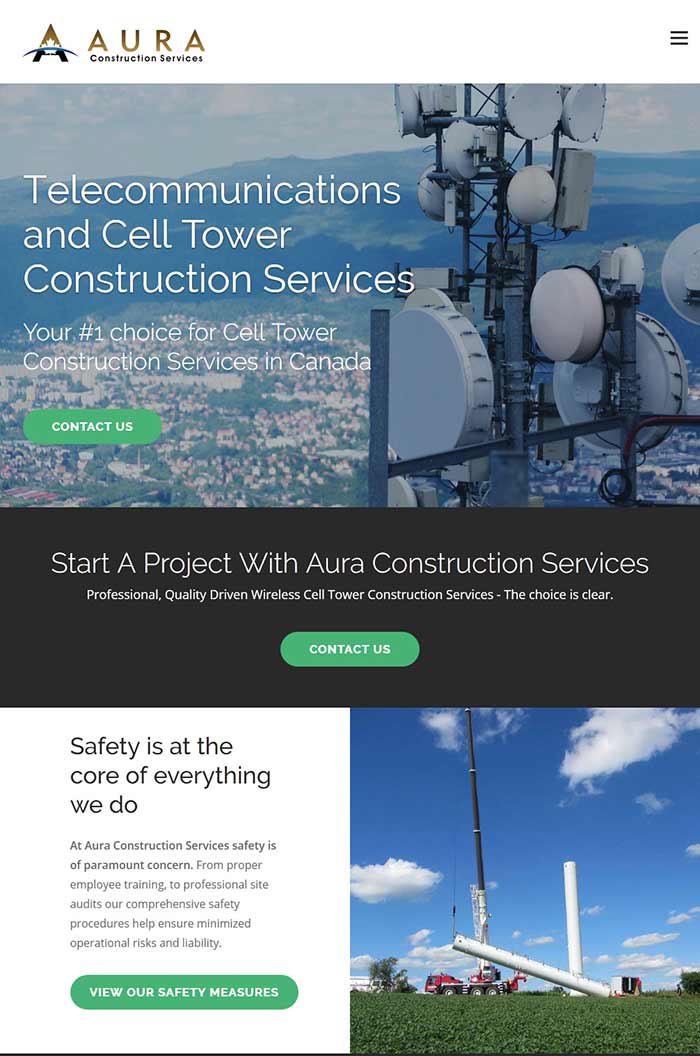 Aura Services small business website design